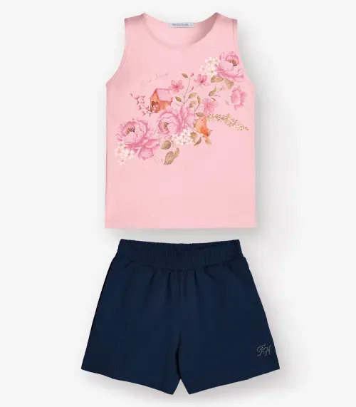 Conjunto Regata com Shorts Feminino Trick Nick Rosa