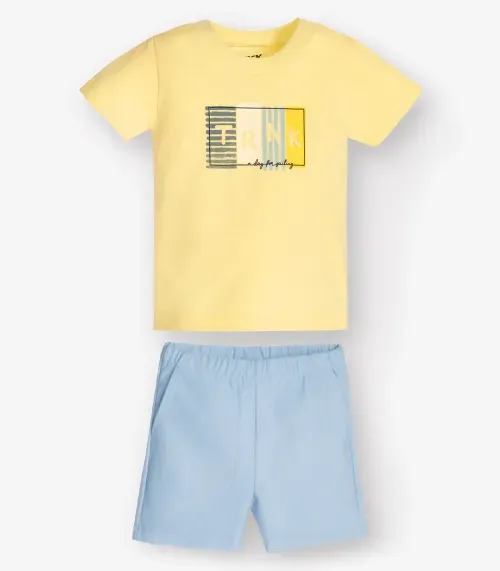 Conjunto Camiseta com Bermuda Masculino Trick Nick Amarelo