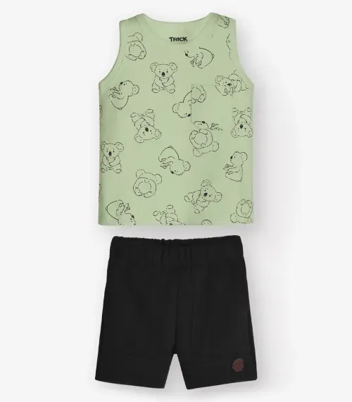 Conjunto Regata com Bermuda Masculino Trick Nick Verde