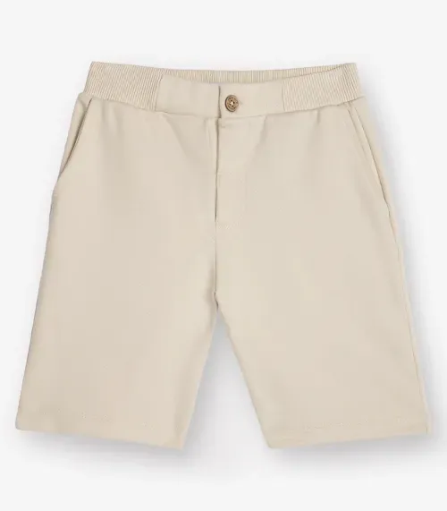 Bermuda Moletom Sarjado Masculina Trick Nick Bege