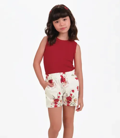Conjunto Regata com Shorts Feminino Trick Nick Vermelho