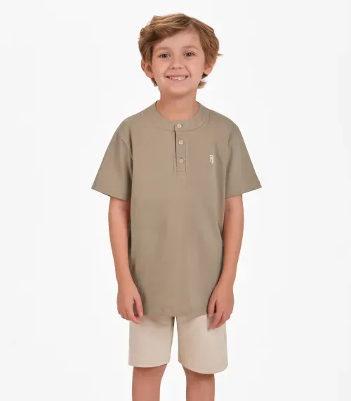 Bermuda Moletom Sarjado Menino Trick Nick Marrom