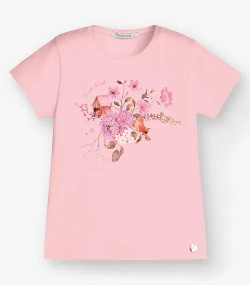 Blusa Cotton Leve Feminia Trick Nick Rosa