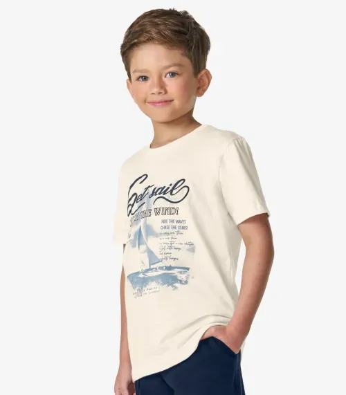 Conjunto Camiseta com Bermuda Menino Trick Nick Off White