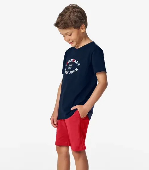 Conjunto Camiseta com Bermuda Trick Nick Azul Marinho