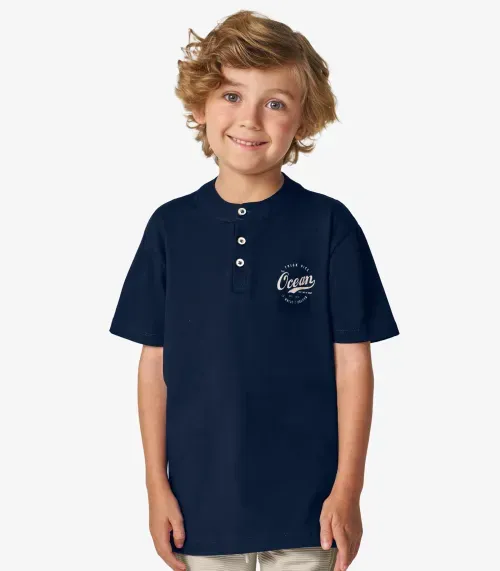 Conjunto Camiseta com Bermuda Menino Trick Nick Azul Marinho