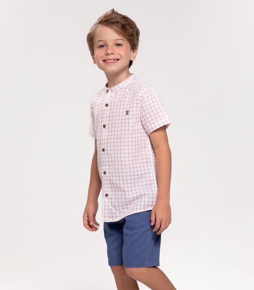 Conjunto Infantil Menino Xadrez Trick Nick Vermelho