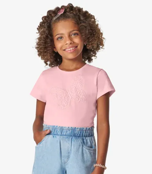 Blusa feminina em Cotton Leve Trick Nick Rosa