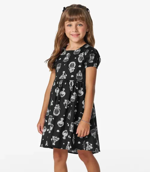 Vestido Infantil Trick Nick Preto