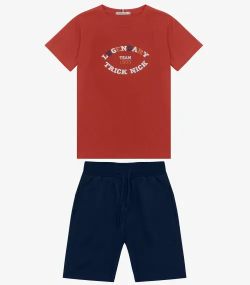 Conjunto Camiseta com Bermuda Trick Nick Laranja