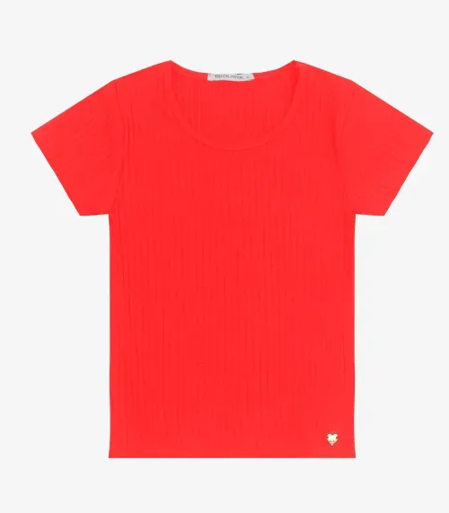 Blusa Infantil Feminina Canelada Trick Nick Laranja
