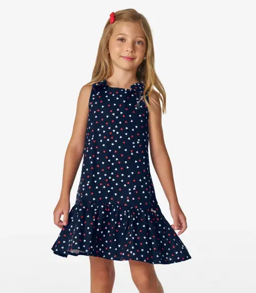 Vestido Infantil Com Laço Trick Nick Azul