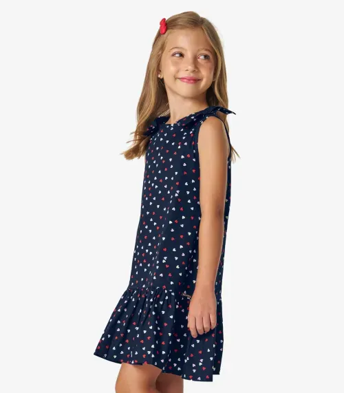 Vestido Infantil Com Laço Trick Nick Azul