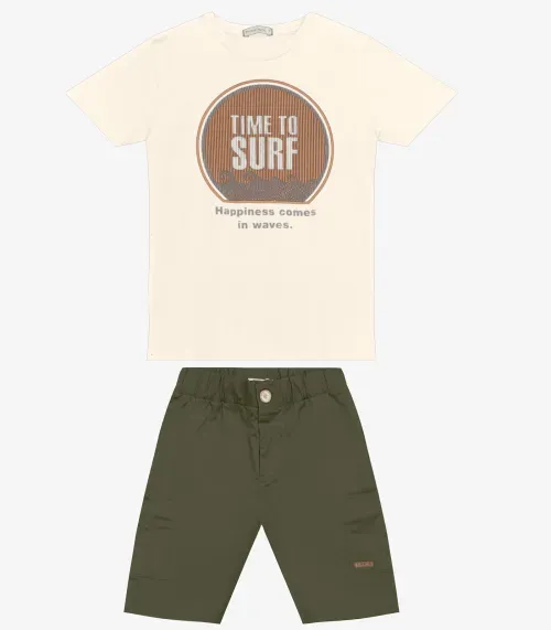 Conjunto Infantil Masculino Trick Nick Bege