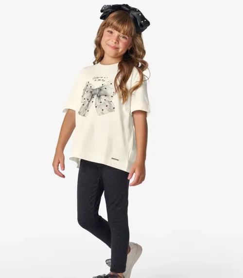 Legging Infantil Cotton Glitter Trick Nick Preto