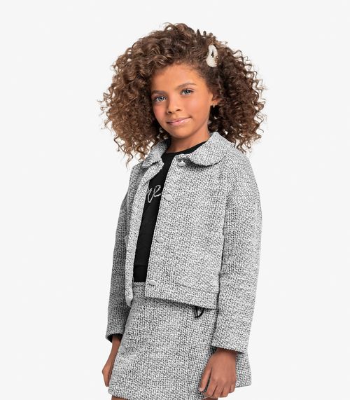 Casaco Infantil Tweed Shine Trick Nick Preto