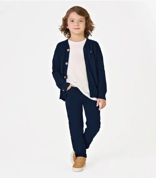 Calça Infantil Masculina Em Sarja Trick Nick Azul
