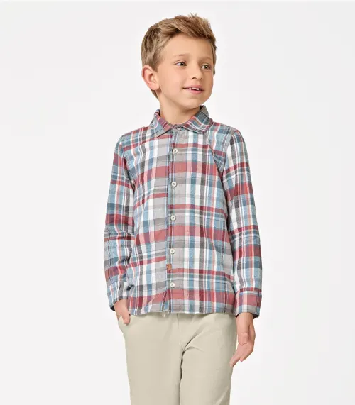 Camisa Infantil Manga Longa Xadrez Trick Nick Preto