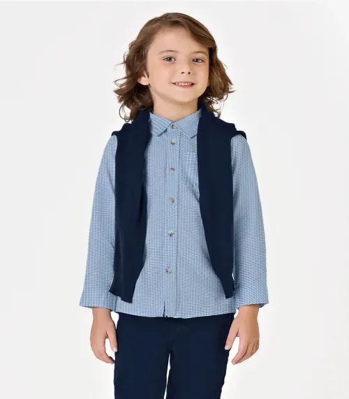 Camisa Infantil Manga Longa Trick Nick Azul