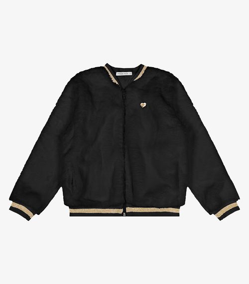 Jaqueta Bomber Pelo Safira Trick Nick Preto