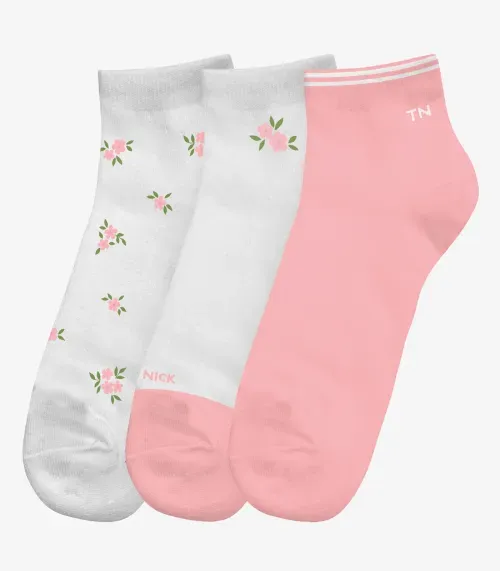 Kit 3 Pares De Meia Cano Curto Infantil Trick Nick Branco