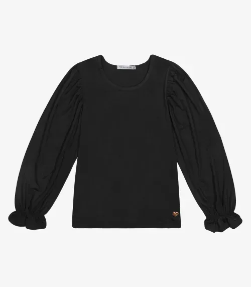 Blusa Infantil Manga Longa Trick Nick Preto