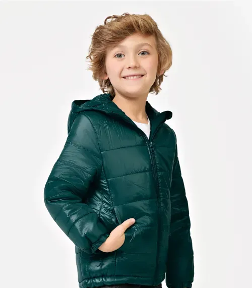Jaqueta Puffer Infantil Trick Nick Verde