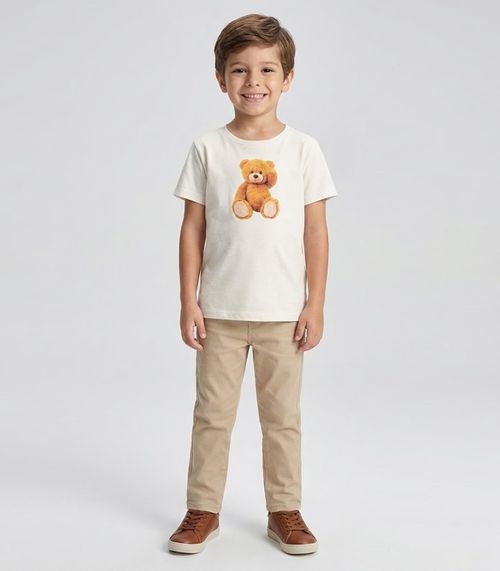 Camiseta Infantil Masculina Trick Nick Bege