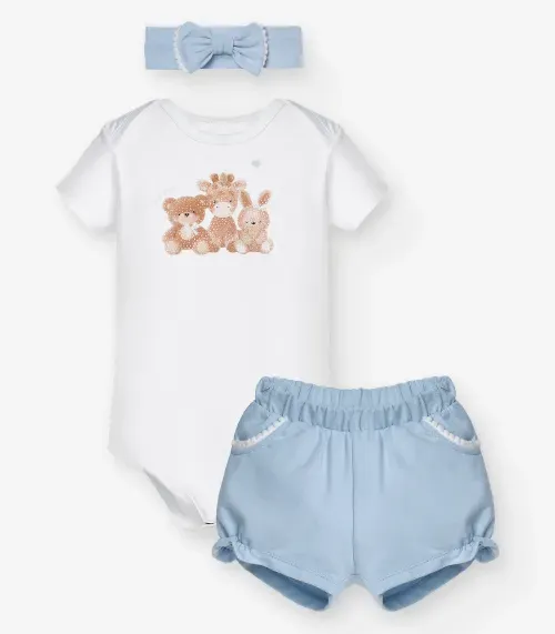 Conjunto Body com Faixa e Shorts Trick Nick Branco