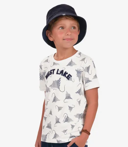 Conjuto Menino Trick Nick Camiseta Com Bermuda Bege