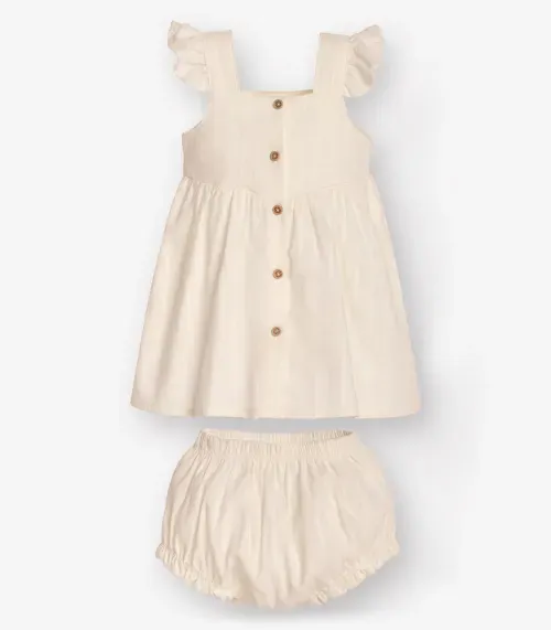 Vestido com Calcinha Bebê Trick Nick Bege