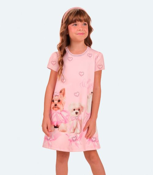 Vestido Ponto Roma Trick Nick Rosa