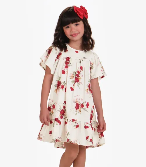 Vestido Infantil Trick Nick Bege