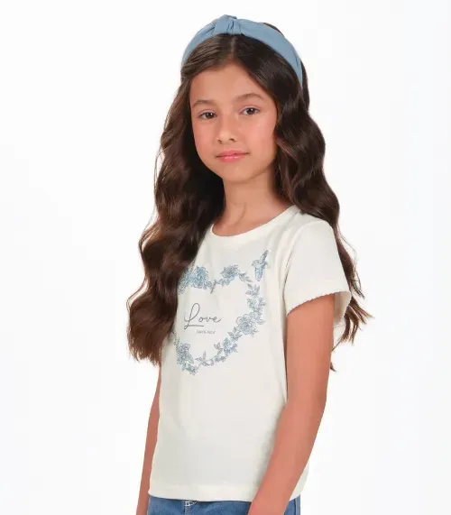 Conjunto Blusa com Shorts Menina Trick Nick Bege