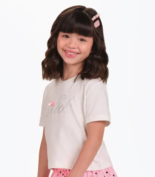 Conjunto Blusa com Shorts Menina Trick Nick Rosa