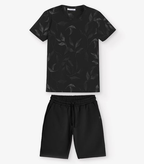 Conjunto Camiseta com Bermuda Menino Trick Nick Preto