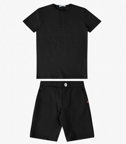 Conjunto Camiseta com Bermuda Trick Nick Preto