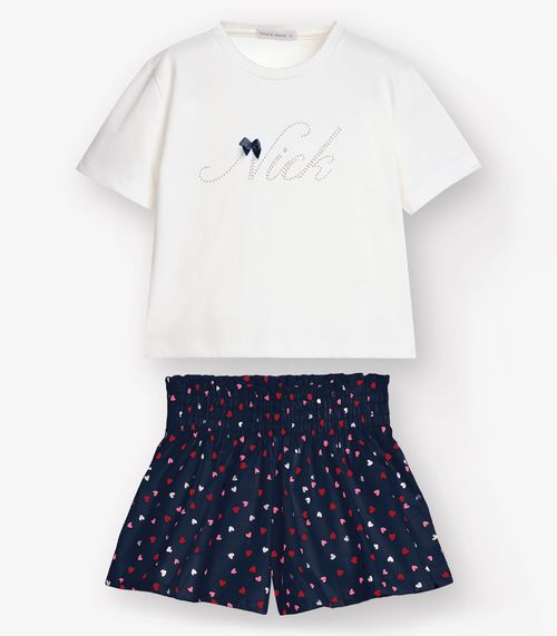 Conjunto Blusa com Shorts Menina Trick Nick Azul