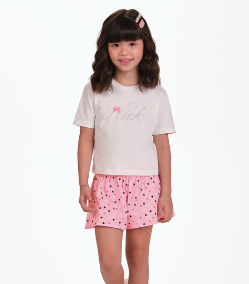 Conjunto Blusa com Shorts Menina Trick Nick Rosa