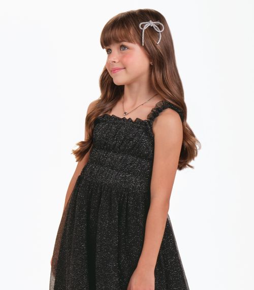 Vestido Menina Cotton Leve Trick Nick Preto