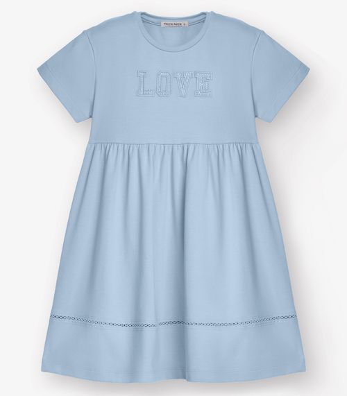 Vestido Cotton Leve Menina Trick Nick Azul