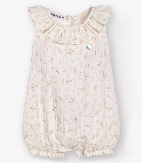 Macaquinho Gase Infantil Trick Nick Bege