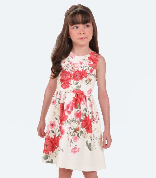Vestido Menina Trick Nick Bege