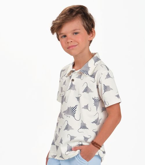 Conjunto Polo Com Bermuda Menino Tick Nick Bege