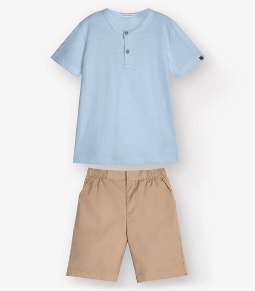 Conjunto Camiseta com Bermuda Menino Trick Nick Azul