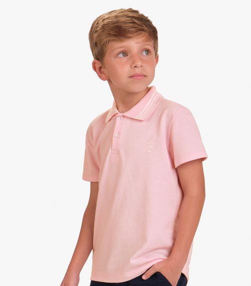 Polo Menino em Piquet Trick Nick Rosa