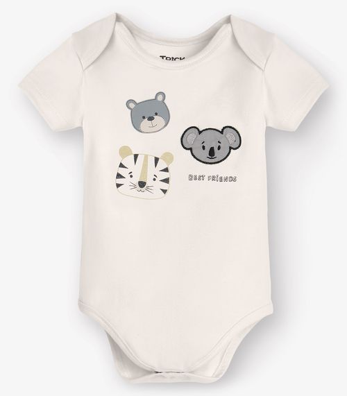 Body Menino Cotton  Leve Bege