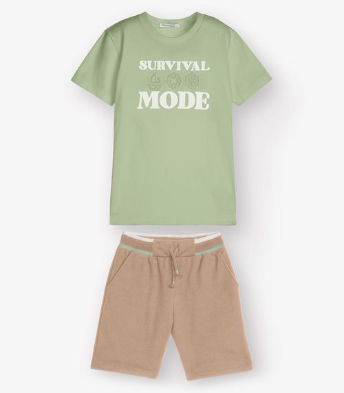 Conjunto Camiseta com Bermuda Trick Nick Verde