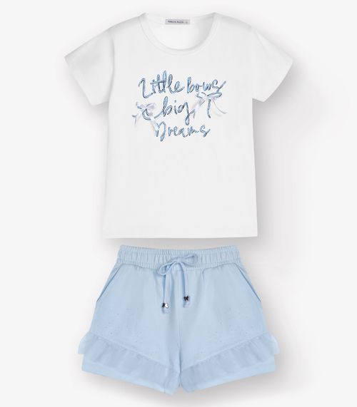 Conjunto Blusa com Shorts Menina Trick Nick Branco