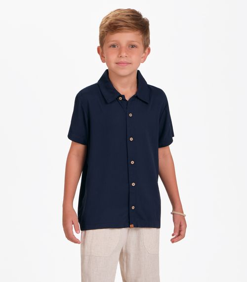 Camisa Viscose Sarjada Menino Trick Nick Azul